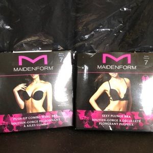 New 2 Maidenform Strapless & Plunge Bras Sz. 7 38D